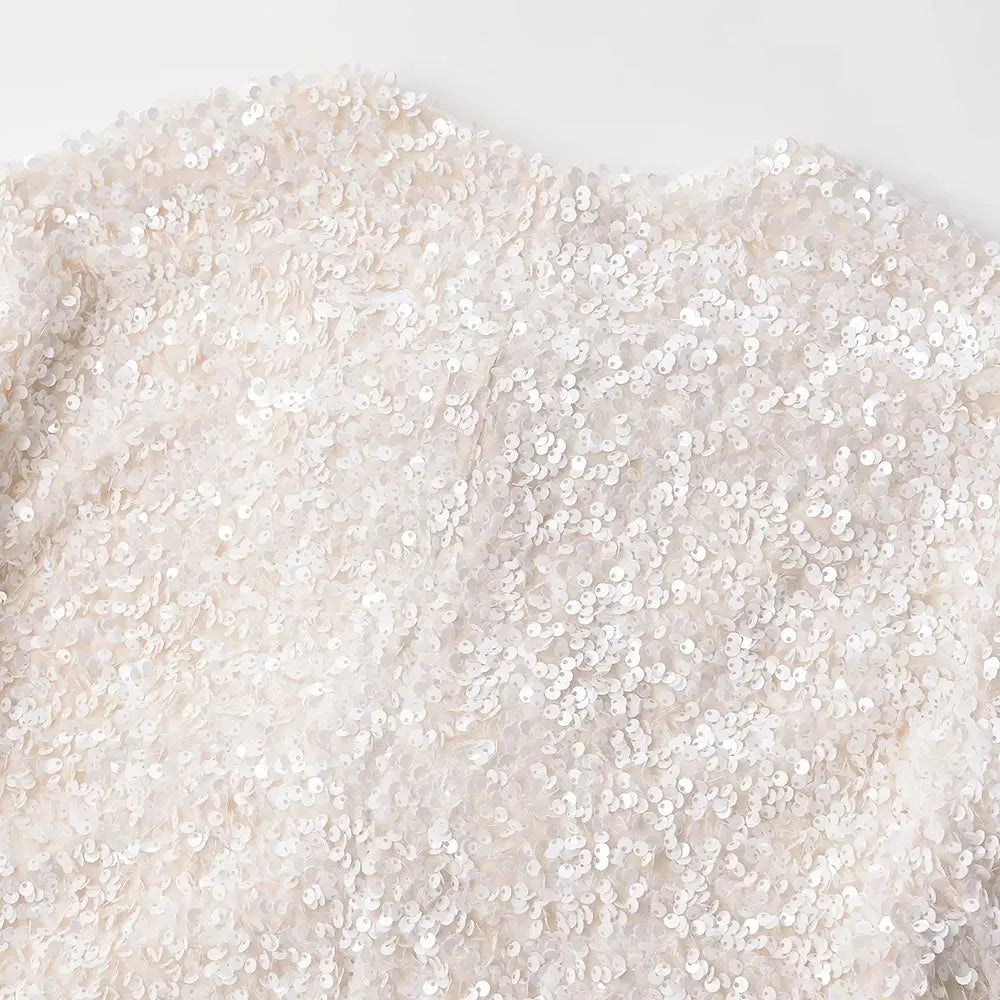 Sequin Cropped Bow Jacket - Festigal