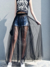 Mesh Lace Maxi Skirt - Festigal