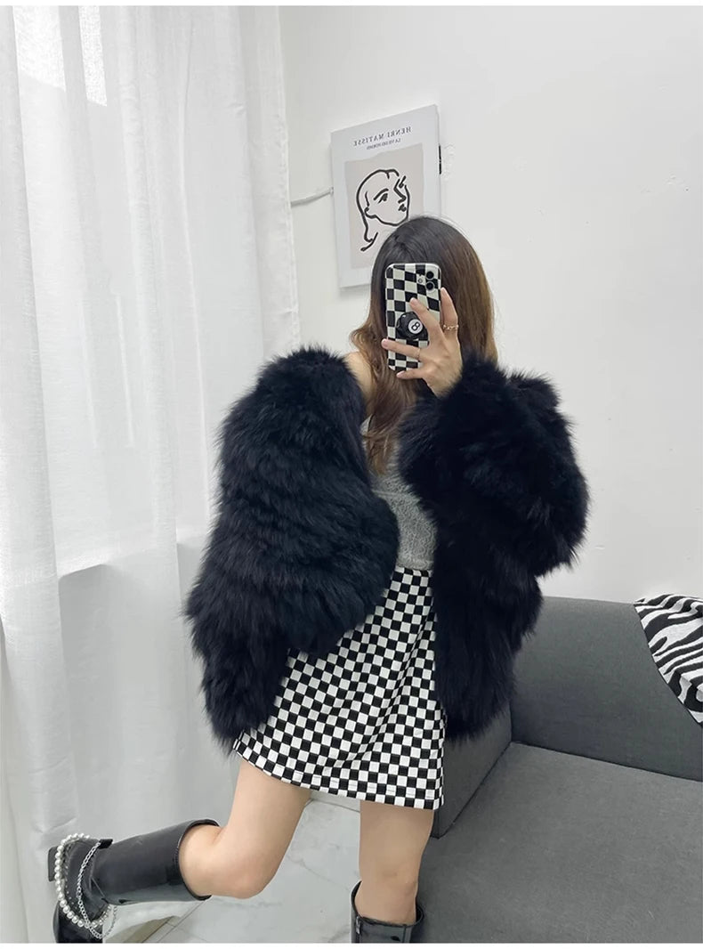 Faux Fur Hooded Coat - Festigal