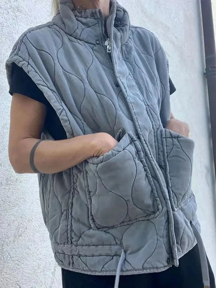 Grey Quilted Gilet - Festigal