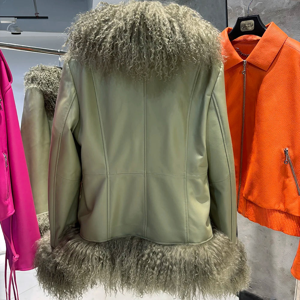 Suede Mongolian Fur Jacket