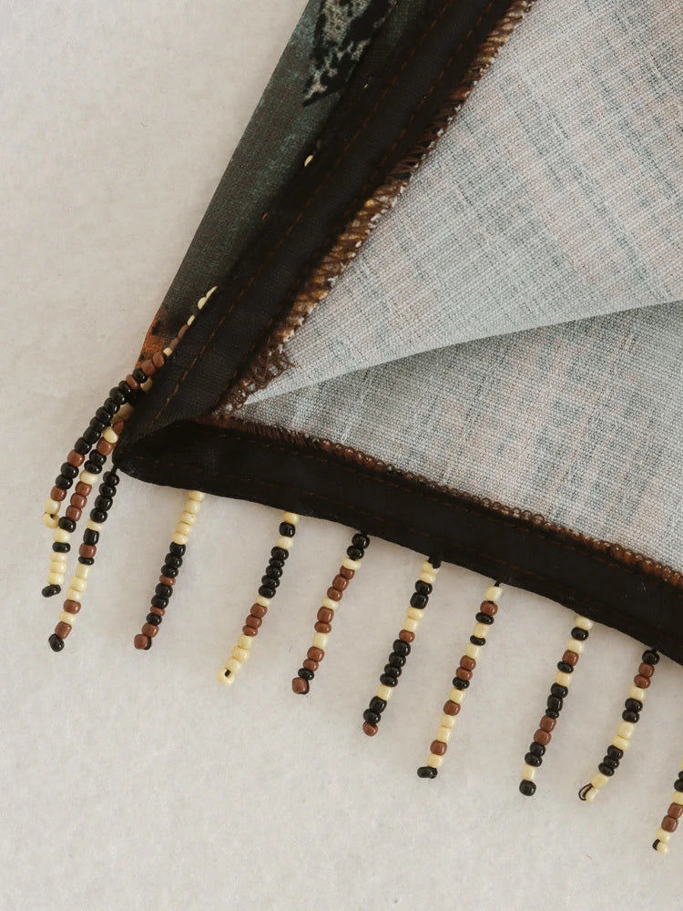 Geometric Tassel Sarong Skirt - Festigal