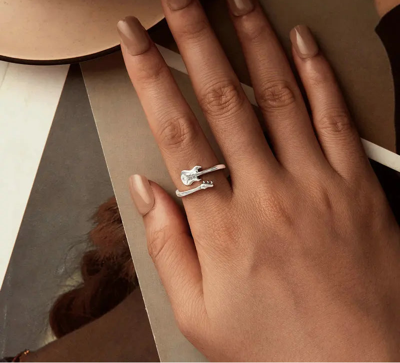 Sterling Silver Guitar Ring