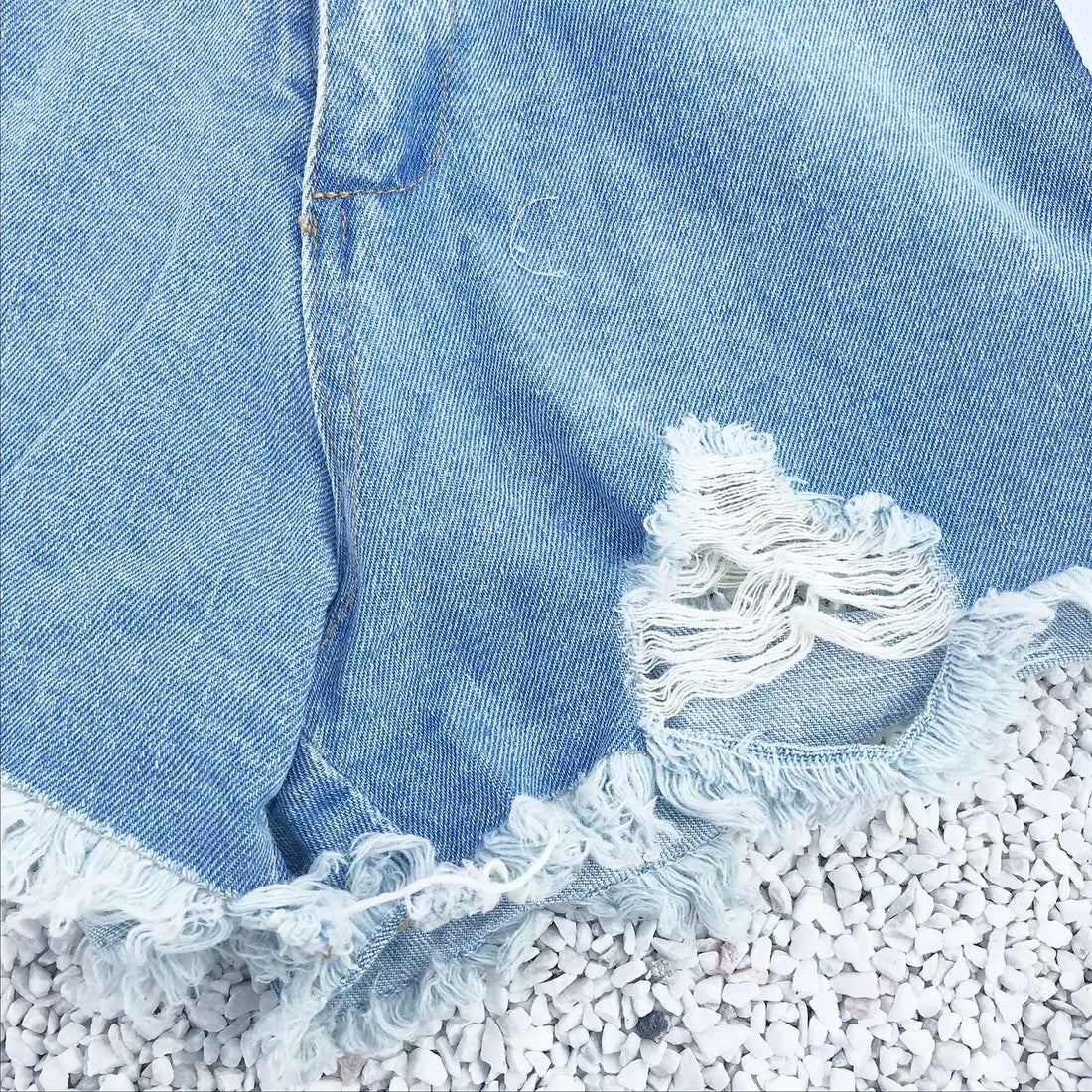 Lace Up Denim Shorts - Festigal