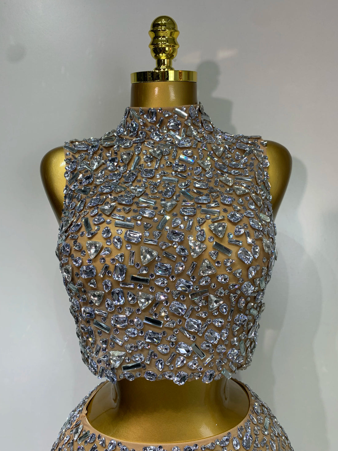 Rhinestone Tank Top & Mini Skirt Set