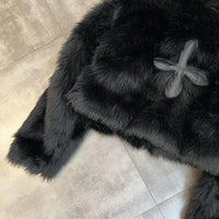 Faux Fur Cross Coat - Festigal