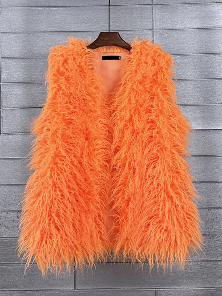 Faux Mongolian Fur Gilet - Festigal