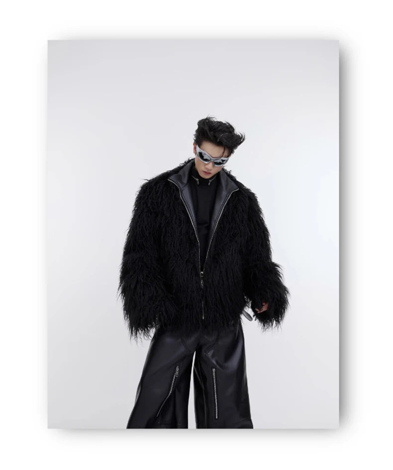 Men's Shaggy Faux Fur Jacket