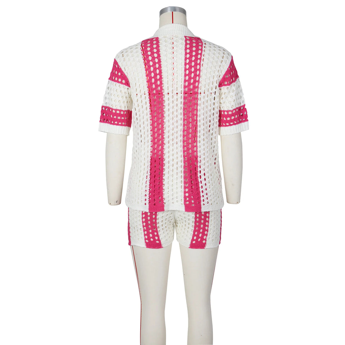 Striped Hollow Out Two-Piece Set - Festigal