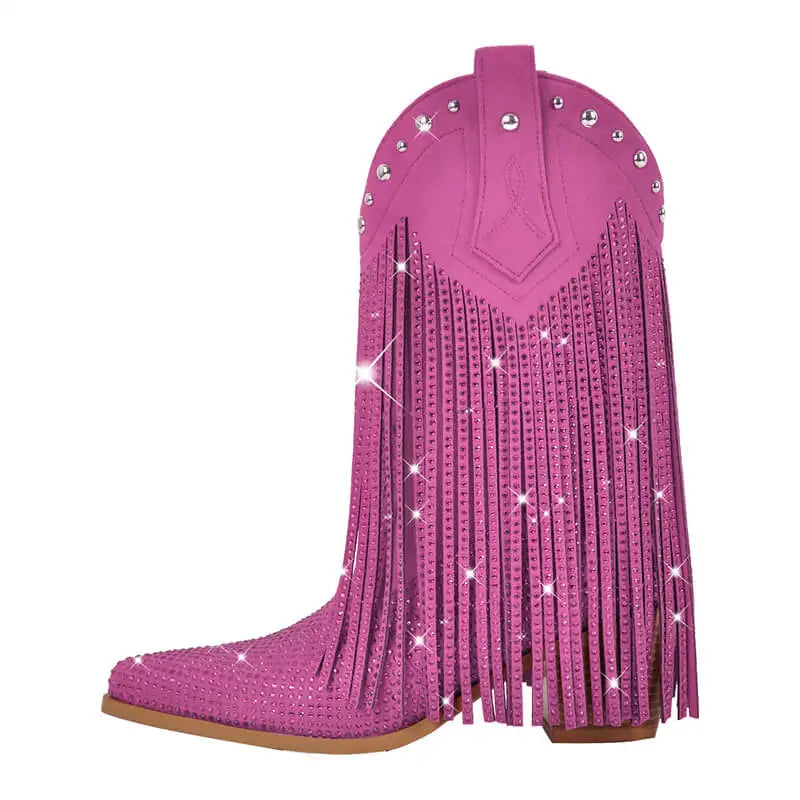 Tassel Rhinestone Cowgirl Boots