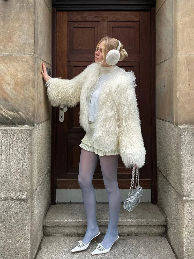 Shaggy Faux Fur Jacket - Festigal