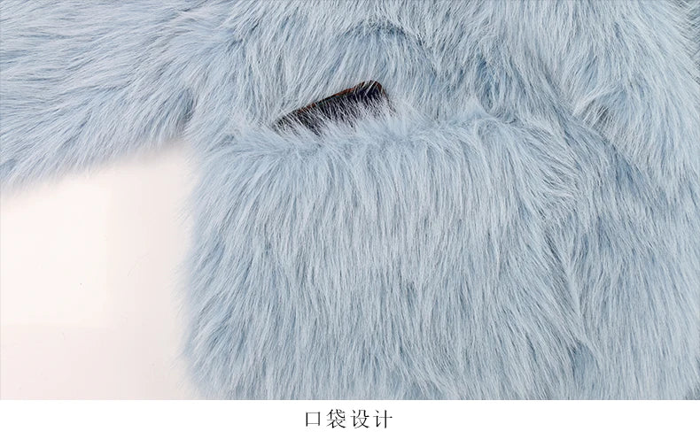 Faux Fur Oversized Collar Coat - Festigal