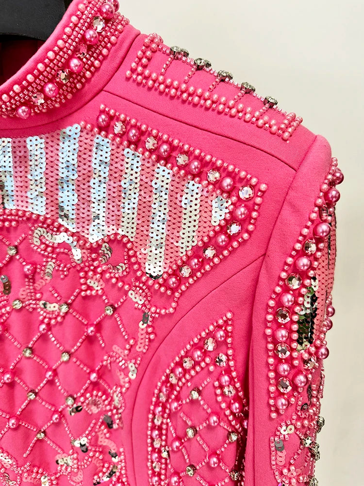 Long Sleeved Embellished Dress - Festigal