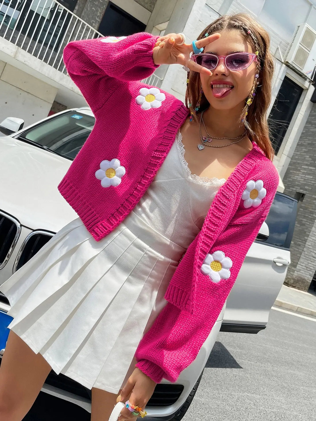 She Loves Me Daisy Flower Cardigan - Festigal