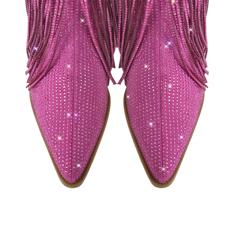 Tassel Rhinestone Cowgirl Boots