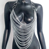 Draped Chain Halter Neck Top