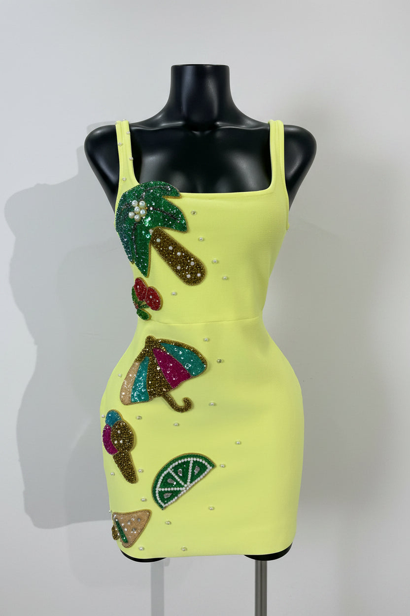 Holidays Sequin Applique Bodycon Dress