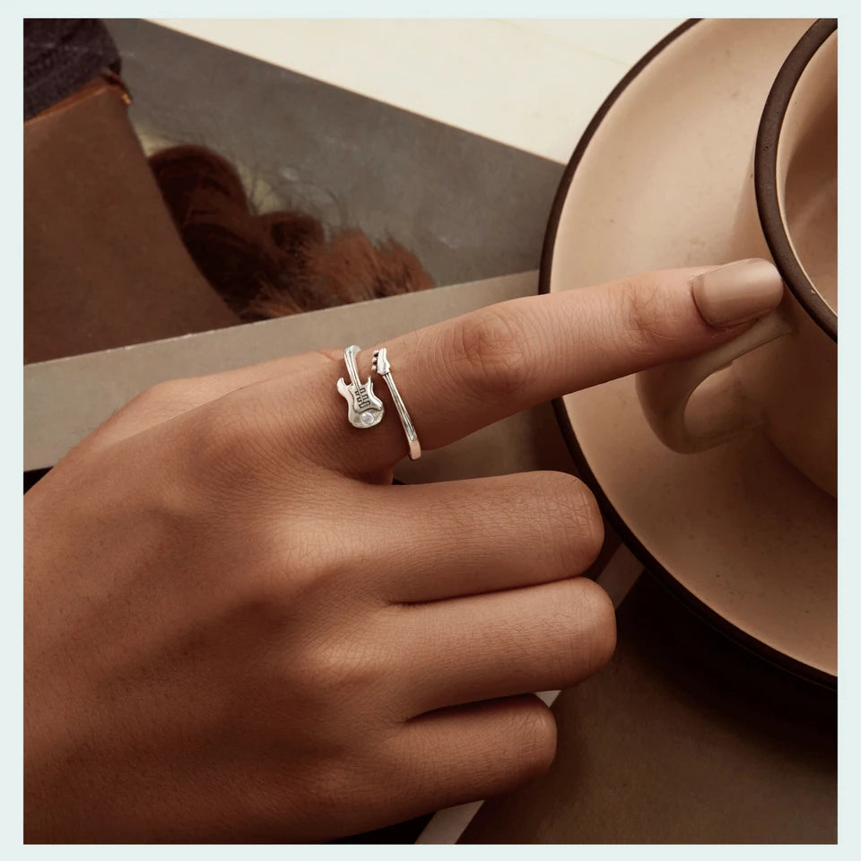 Sterling Silver Guitar Ring