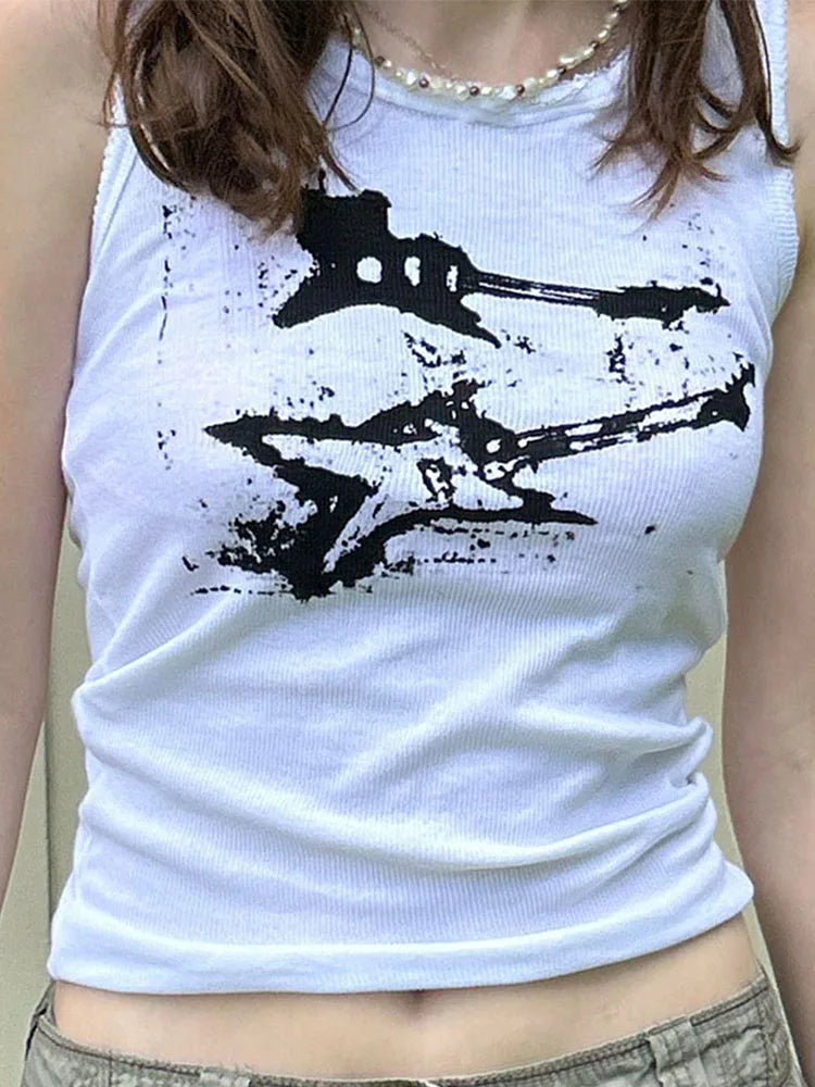 Guitar Print Tank Top - Festigal