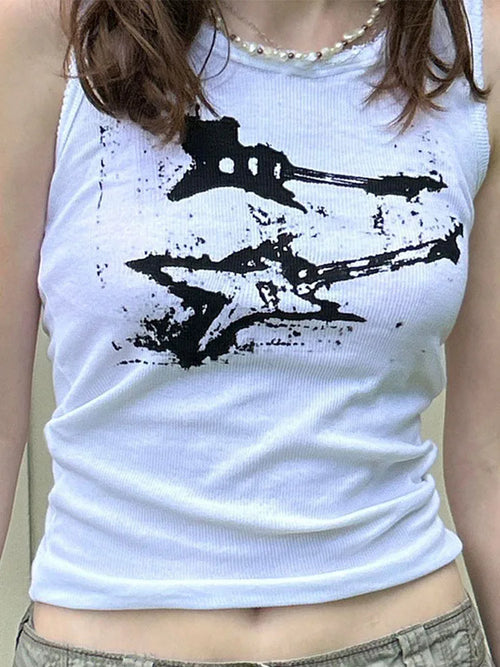 Guitar Print Tank Top