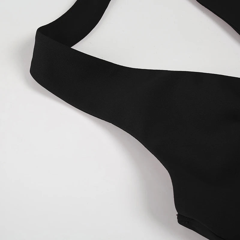 Lace Up V Neck Bandage Top - Festigal