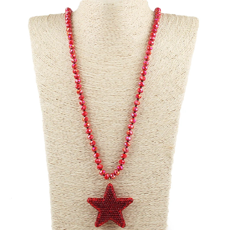 Crystal Star Beaded Necklace