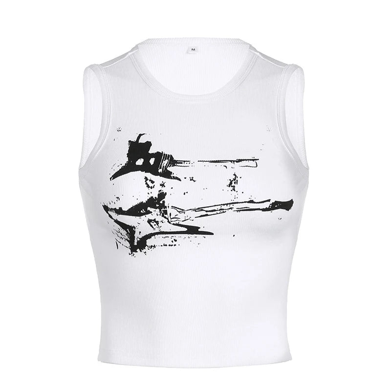 Guitar Print Tank Top - Festigal