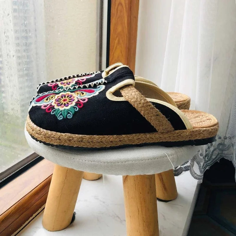 Embroidered Skull Espadrilles