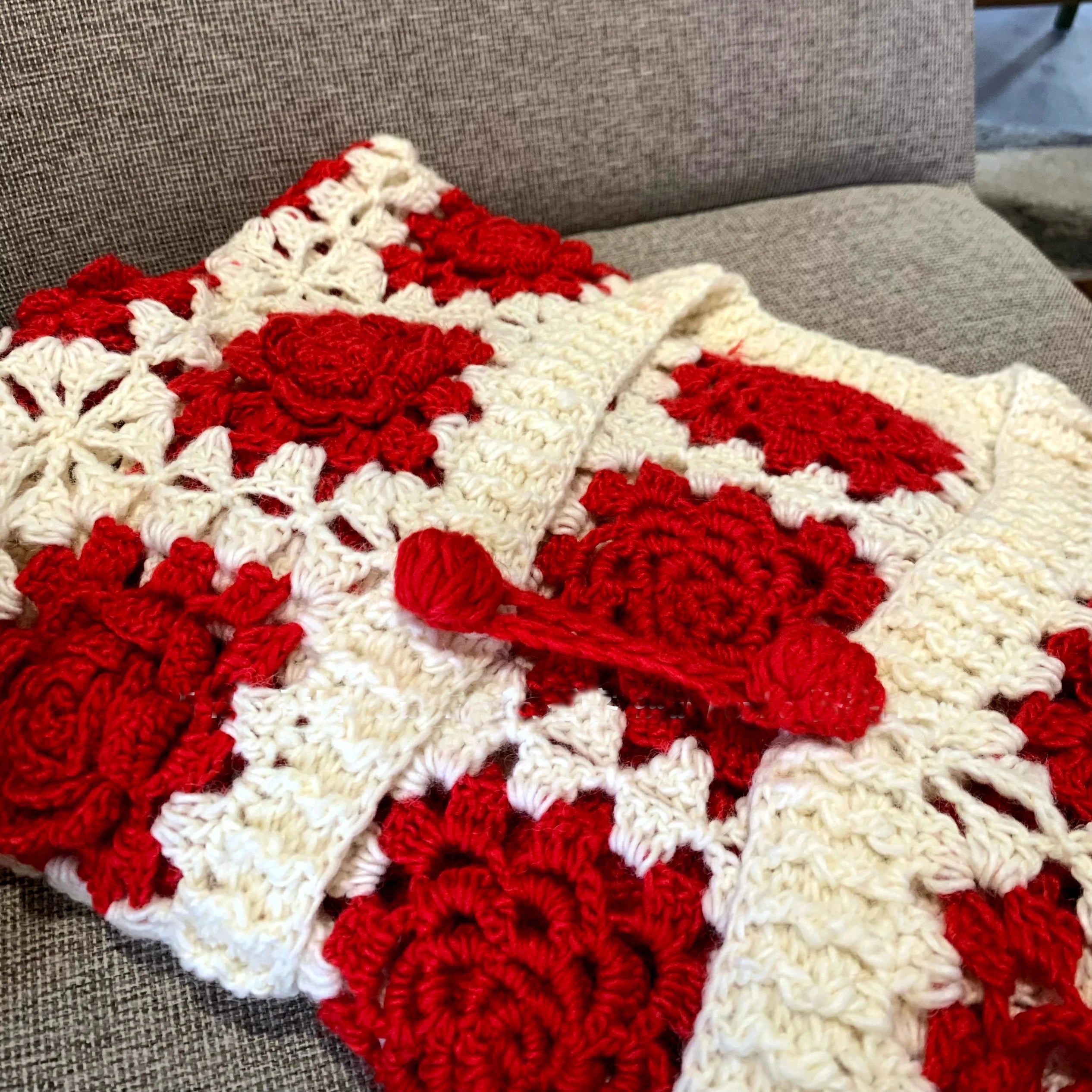 Crochet 3D Flower Cardigan