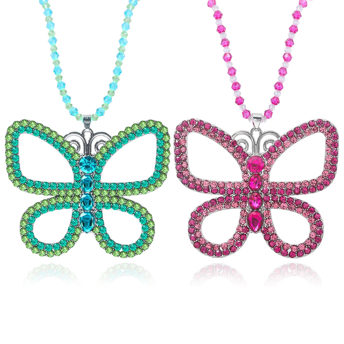Rhinestone Butterfly Necklace - Festigal