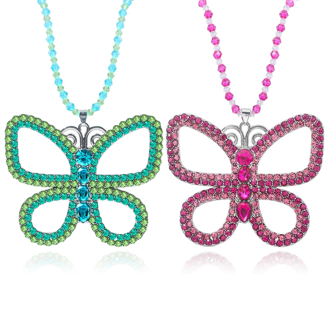 Rhinestone Butterfly Necklace - Festigal