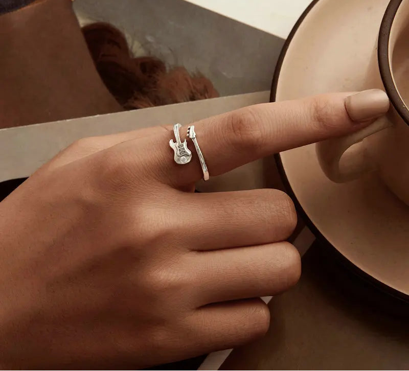 Sterling Silver Guitar Ring