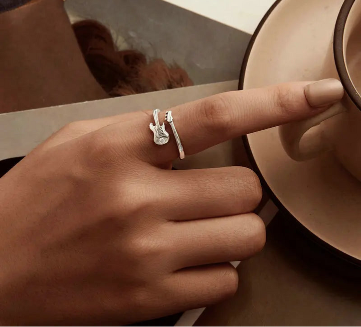 Sterling Silver Guitar Ring