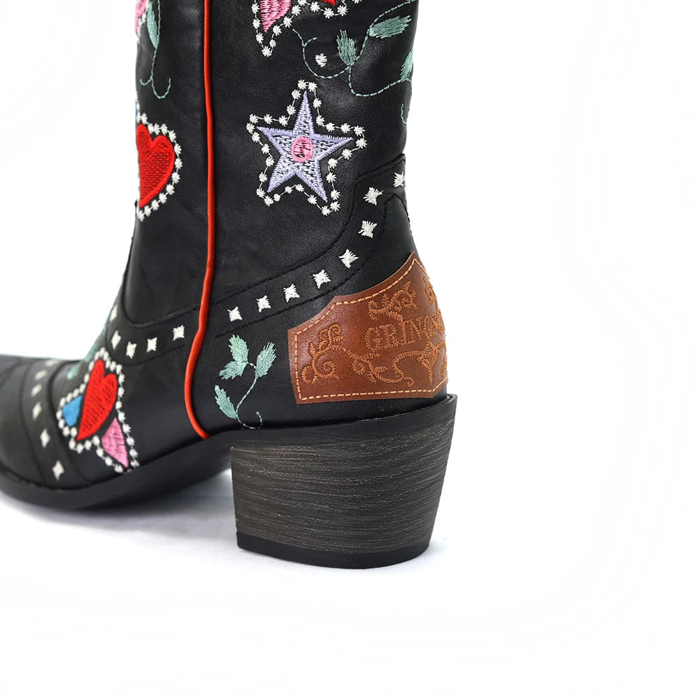 Embroidered Western Cowboy Boots - Festigal