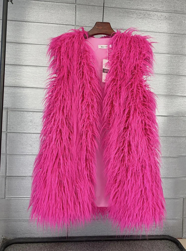 Faux Mongolian Fur Gilet - Festigal