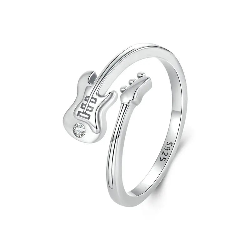 Sterling Silver Guitar Ring