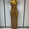 Rhinestone Mesh Maxi Dress