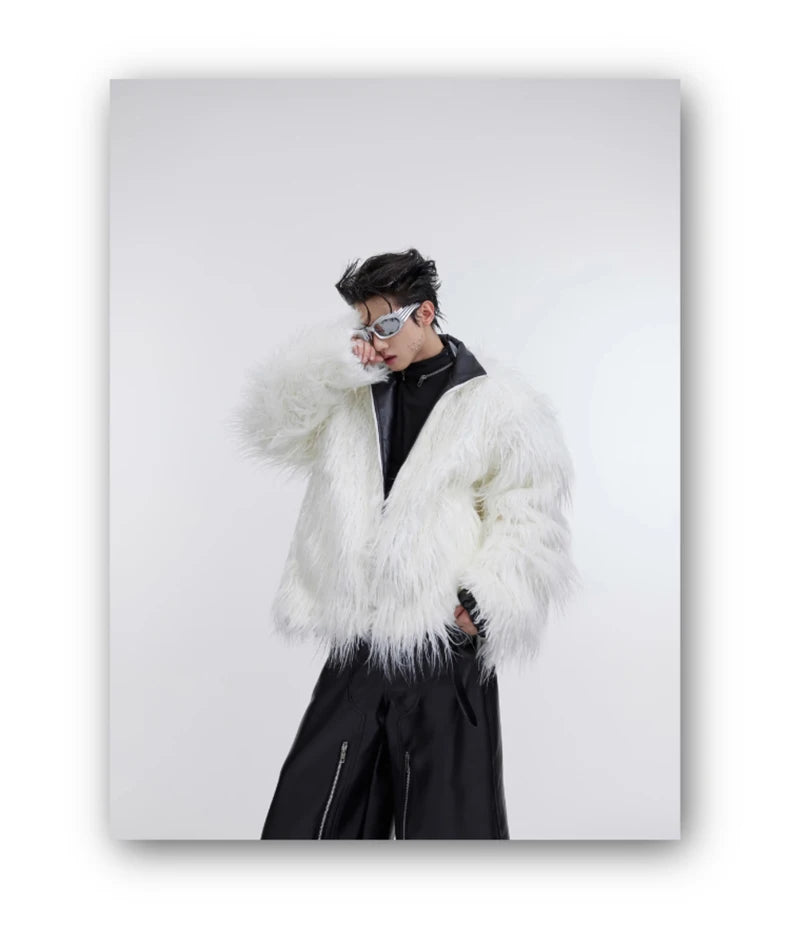 Men's Shaggy Faux Fur Jacket