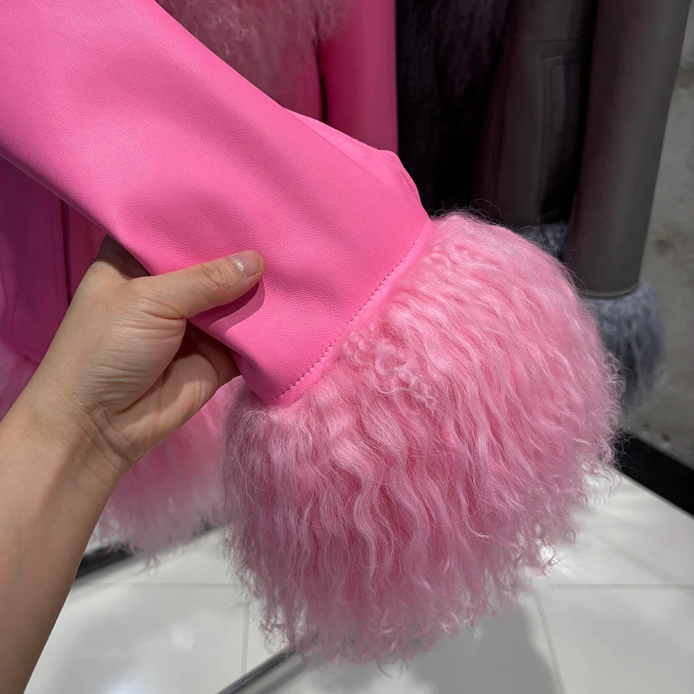 Suede Mongolian Fur Jacket