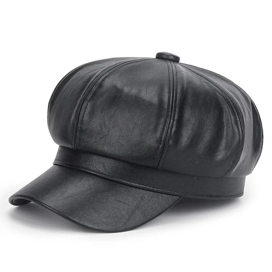 Faux Leather Adjustable Beret Cap - Festigal