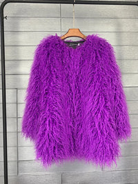 Faux Mongolian Fur Jacket