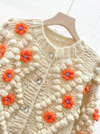 Crochet Flower Mohair Cardigan