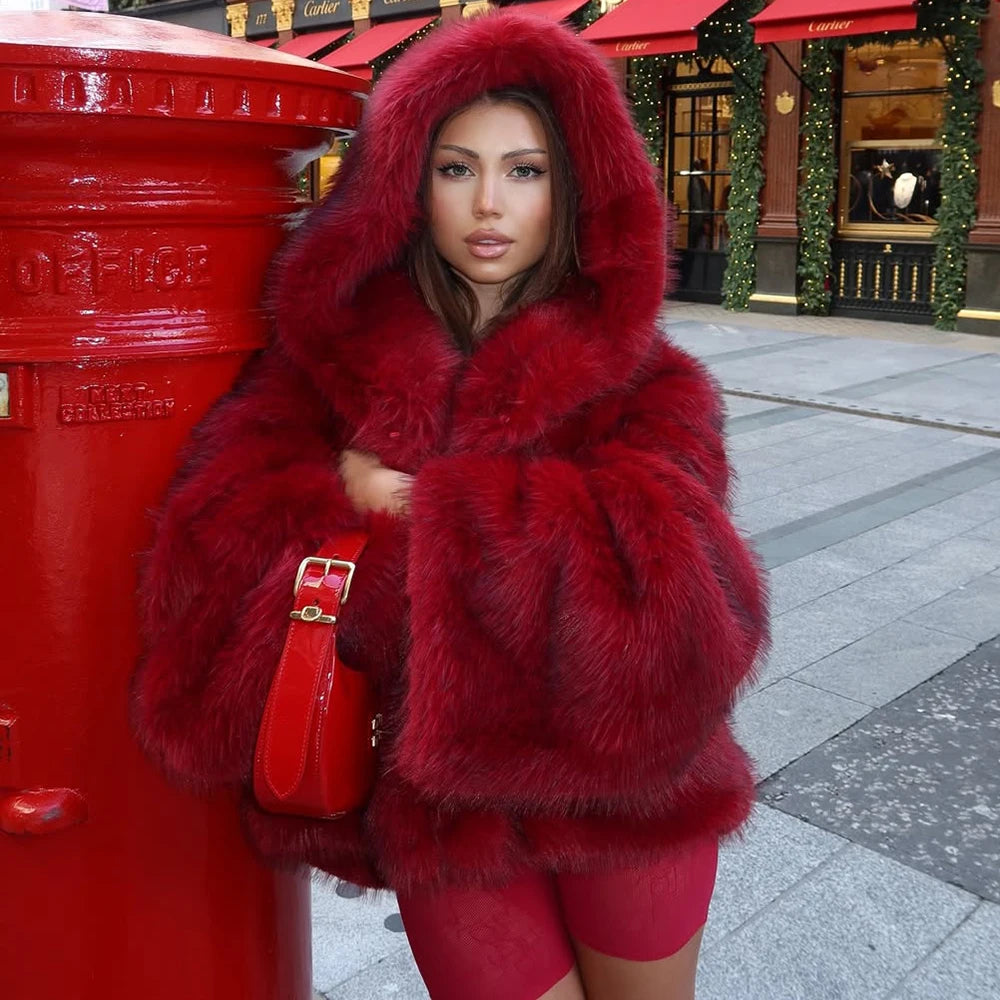 Cropped Faux Fur Bomber Jacket