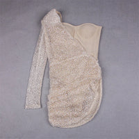 Bandage Bustier Sequin Asymmetric Dress - Festigal