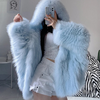 Faux Fur Hooded Coat - Festigal