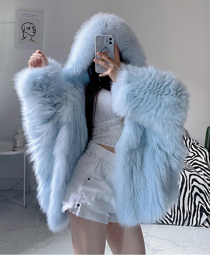 Faux Fur Hooded Coat - Festigal