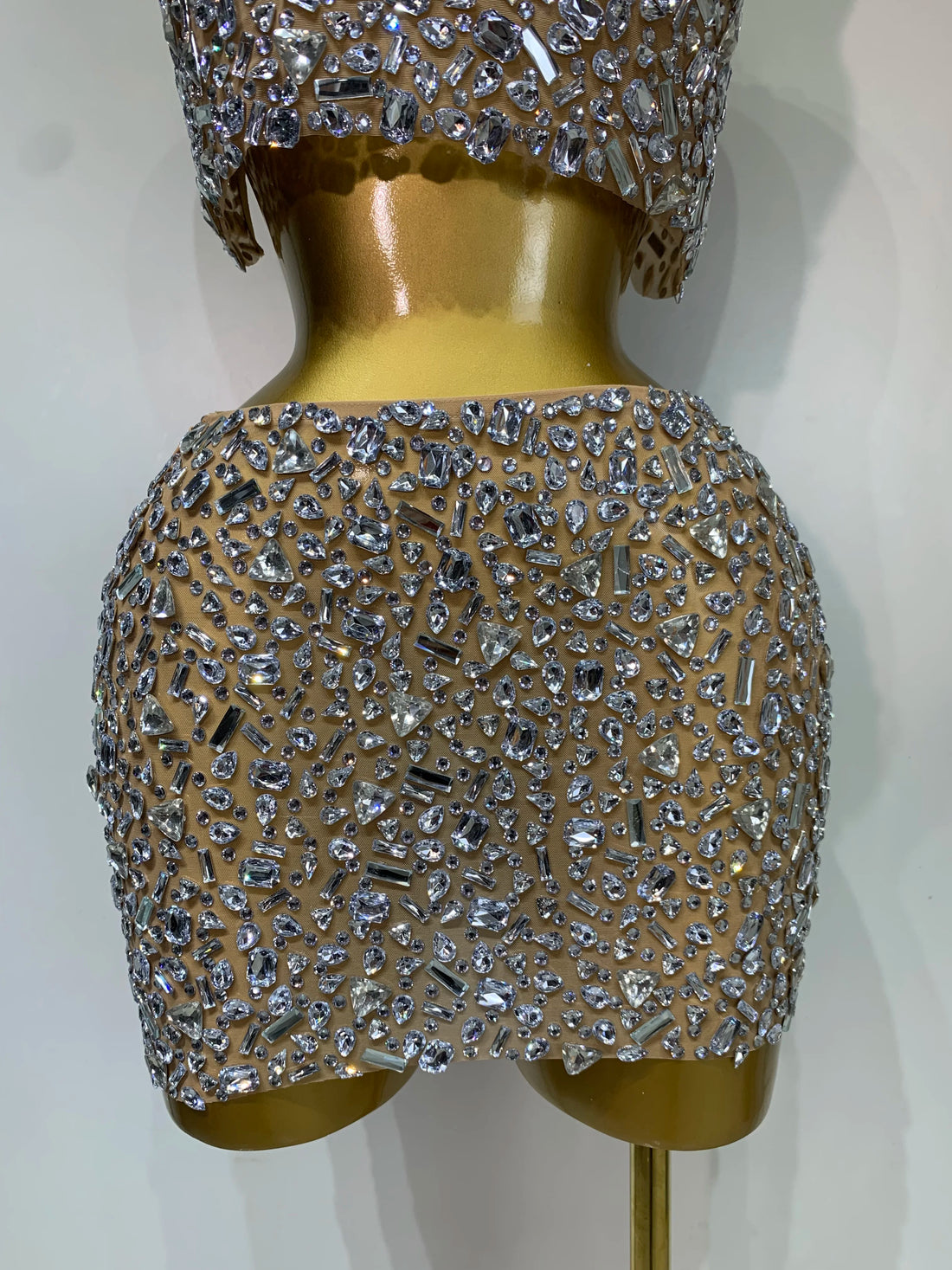 Rhinestone Tank Top & Mini Skirt Set