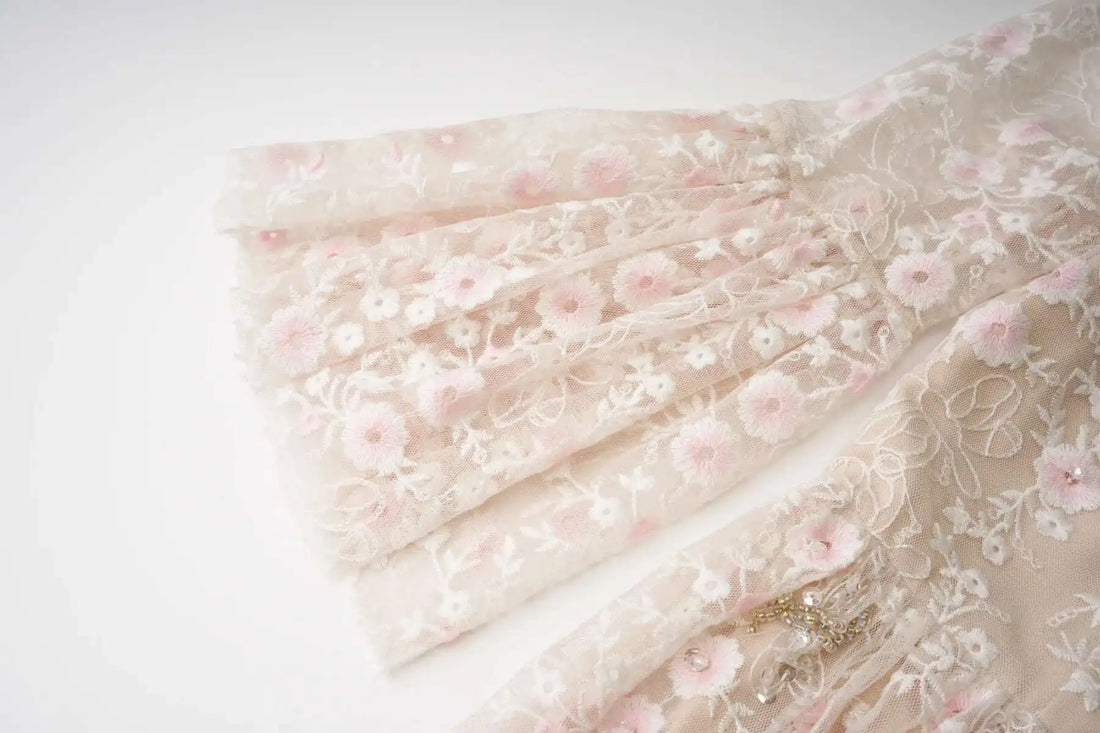 Floral Ruffled Embroidered Maxi Dress