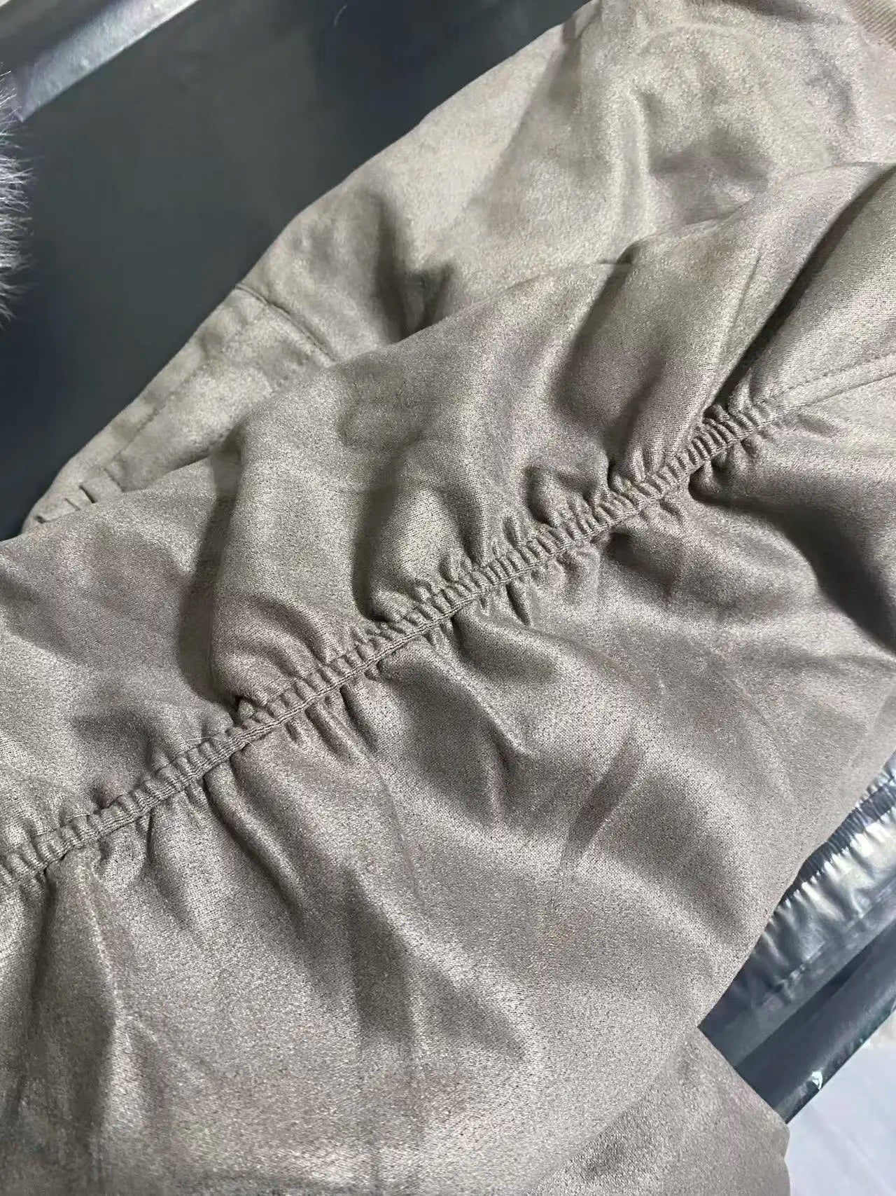 Reversible Grey Padded Faux Fur Jacket - Festigal