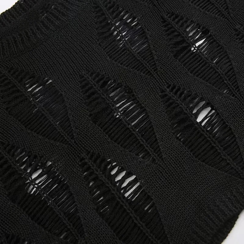 Long Sleeved Ripped Gothic Top - Festigal